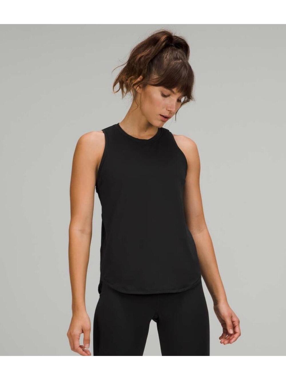 EUC Lululemon Run & Train Tank Top SZ 6 Black Racerback Reflective